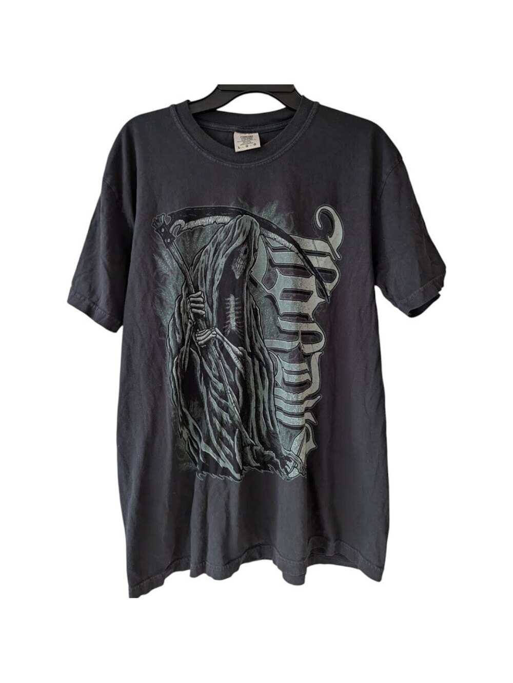 Lordis Band T-Shirt Grim Reaper Large Dark Gray Graphic Nu Metalcore Djent 22x29